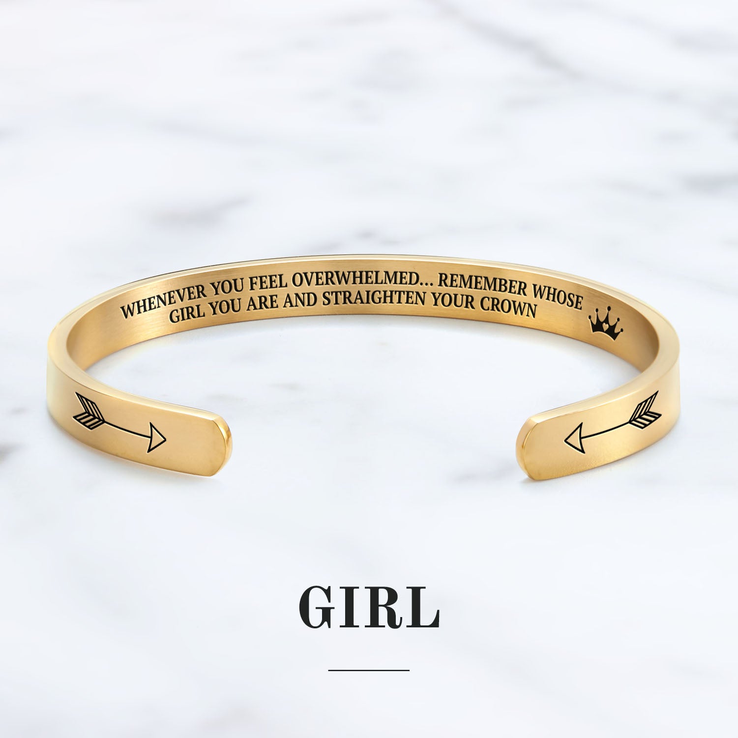 Remember Who You Are and Straighten Your Crown Personalizable Cuff Bracelet