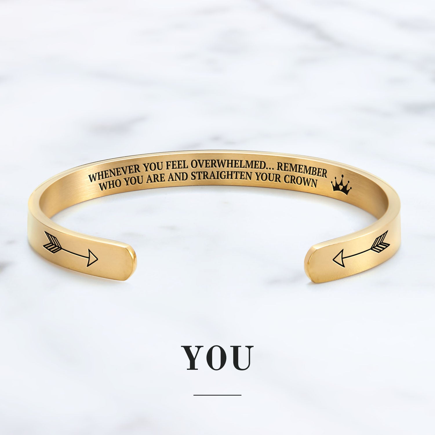 Remember Who You Are and Straighten Your Crown Personalizable Cuff Bracelet