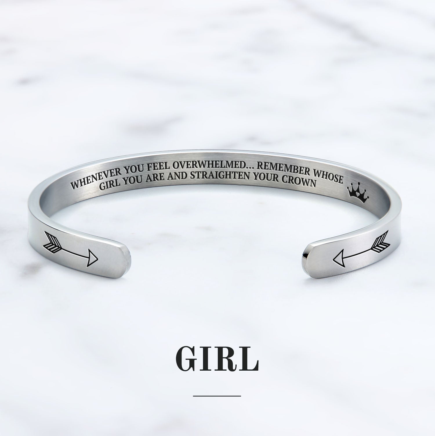 Remember Who You Are and Straighten Your Crown Personalizable Cuff Bracelet