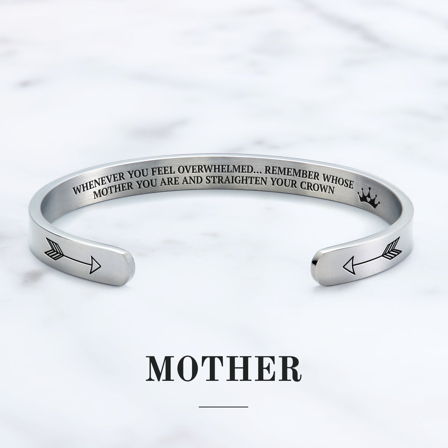 Remember Who You Are and Straighten Your Crown Personalizable Cuff Bracelet