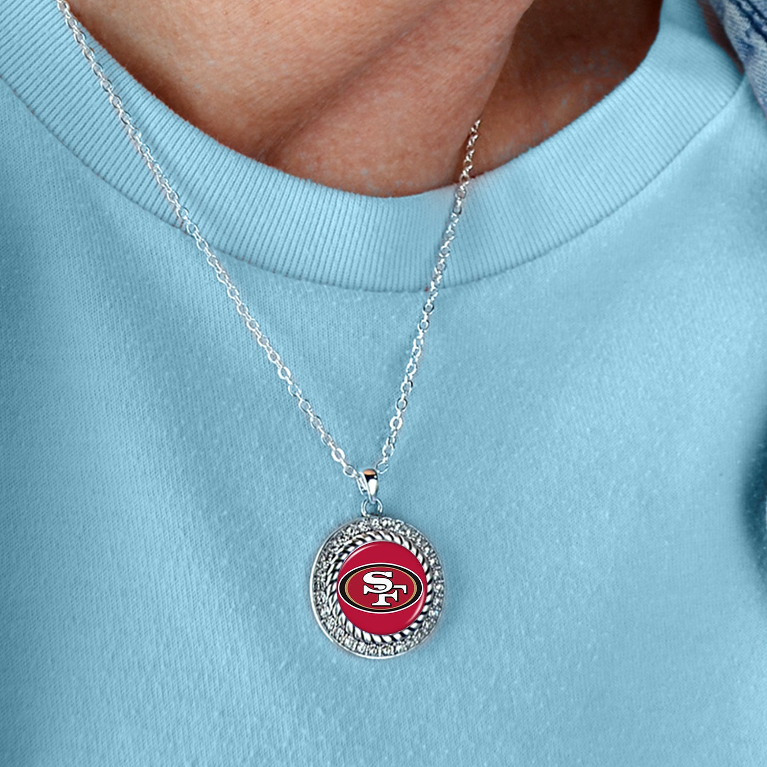 San Francisco 49ers Pave Twist Necklace