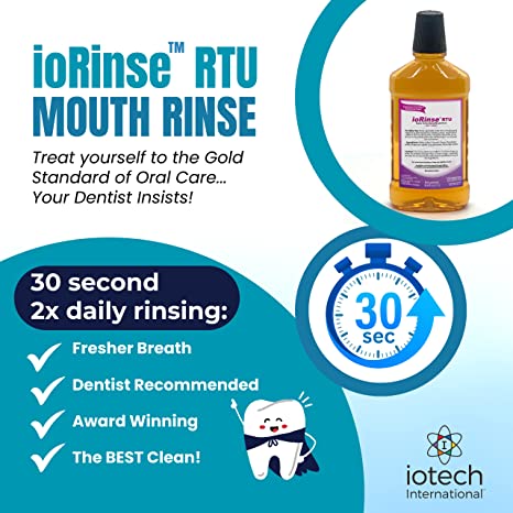 Iotech International ioRinse RTU Mouth Rinse Soft Mint 1 Liter 33.8 oz