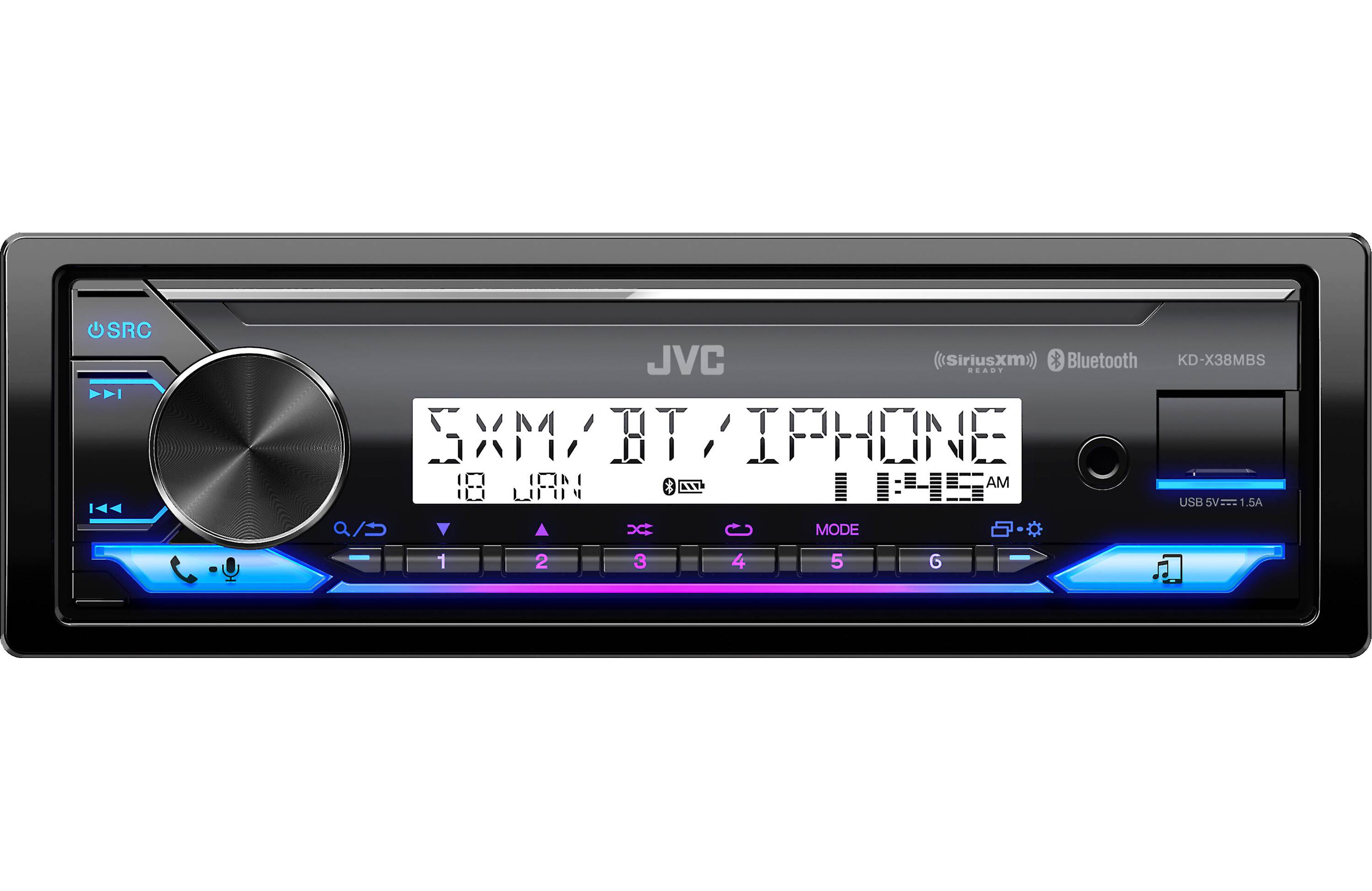 JVC KD-X38MBS 1-DIN Marine Digital Media Receiver