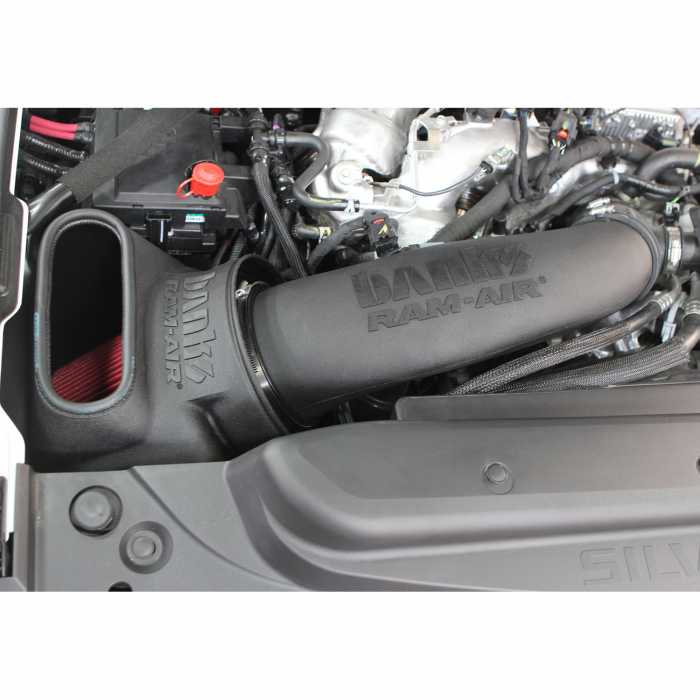 Ram-Air Intake System Deletes stock resonator, includes Oiled filter for 2017-2019 Chevy/GMC 2500 L5P 6.6L