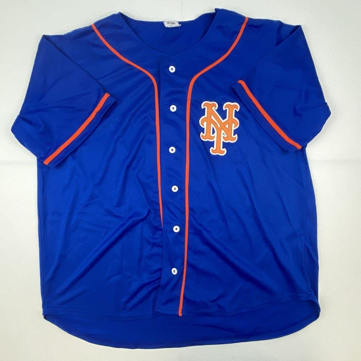 Autographed/Signed Lenny Dykstra 86 WS Champs New York Blue Baseball Jersey JSA