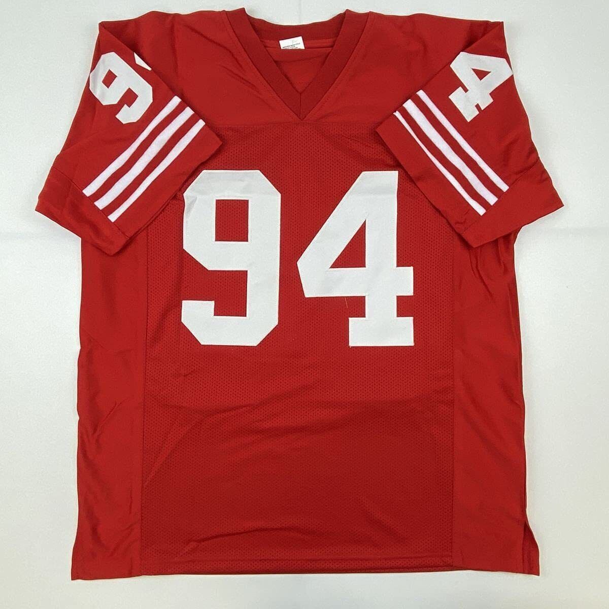 Autographed/Signed Charles Haley San Francisco Red Football Jersey JSA COA