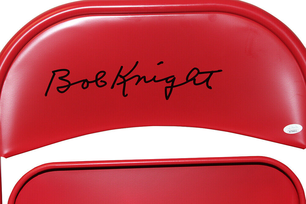 Bobby Knight Autographed/Signed Indiana Hoosiers Red Folding Chair JSA 31627