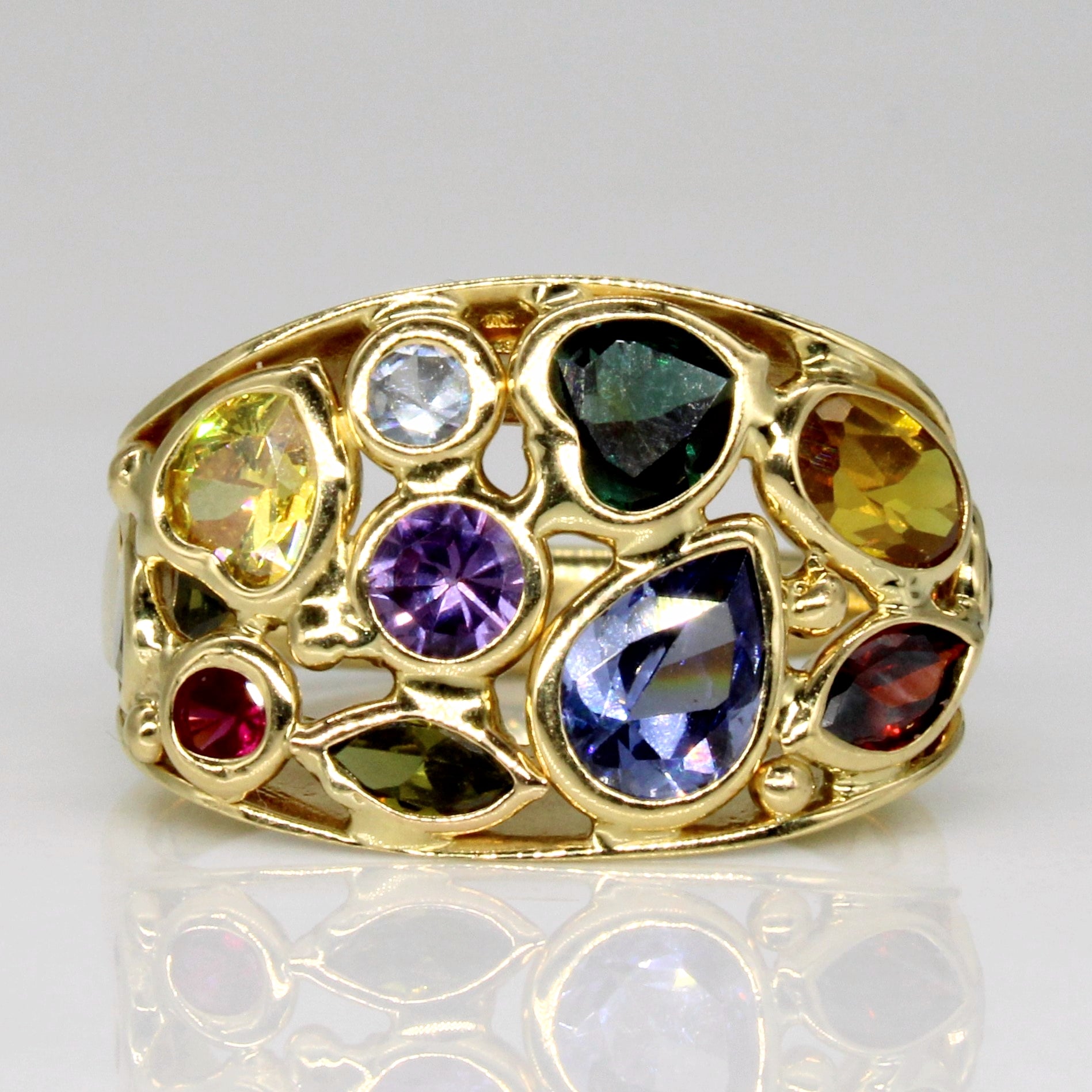 18k Yellow Gold Multi Gem Ring | 2.60ctw | SZ 7