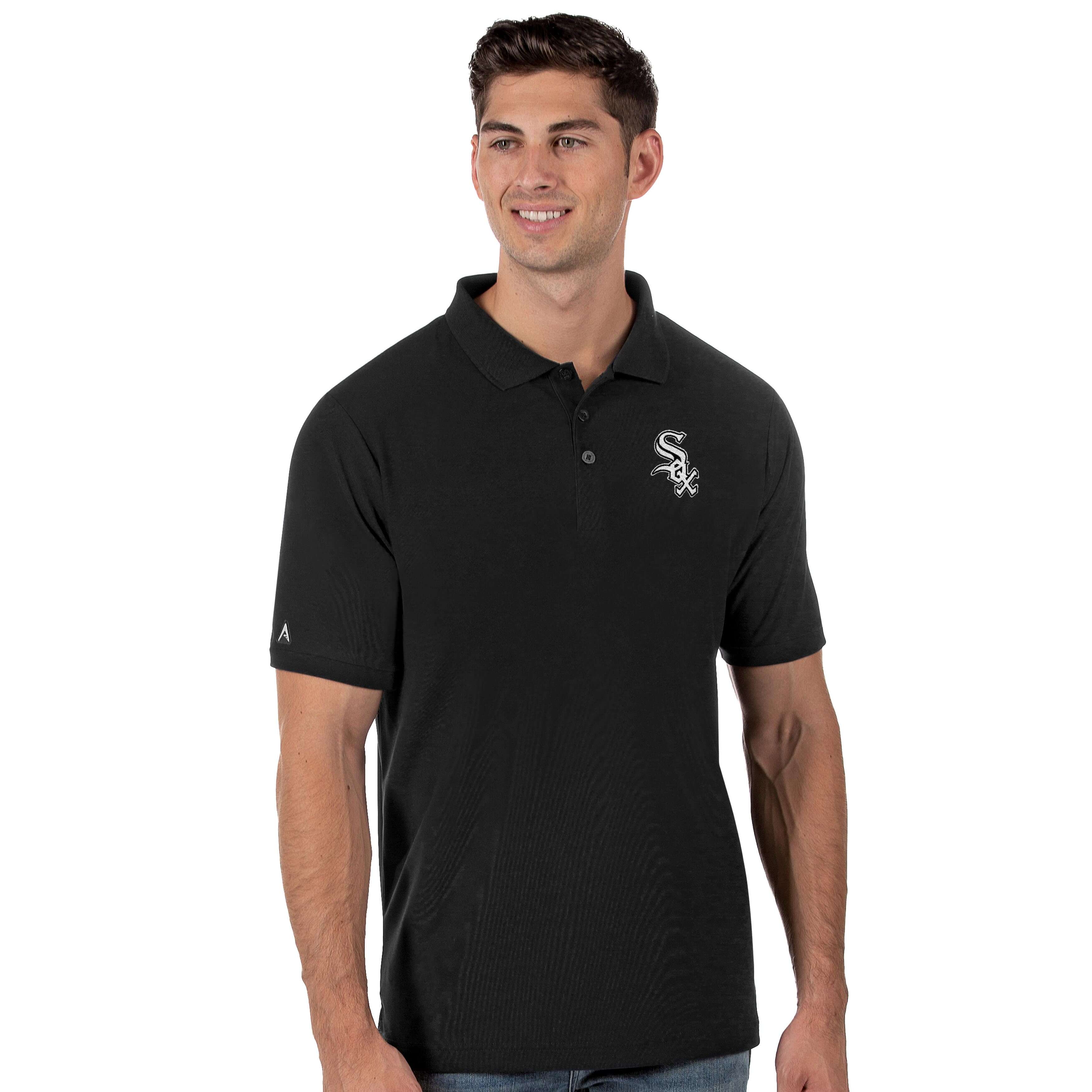 Chicago White Sox Antigua Legacy Pigue Polo - Black