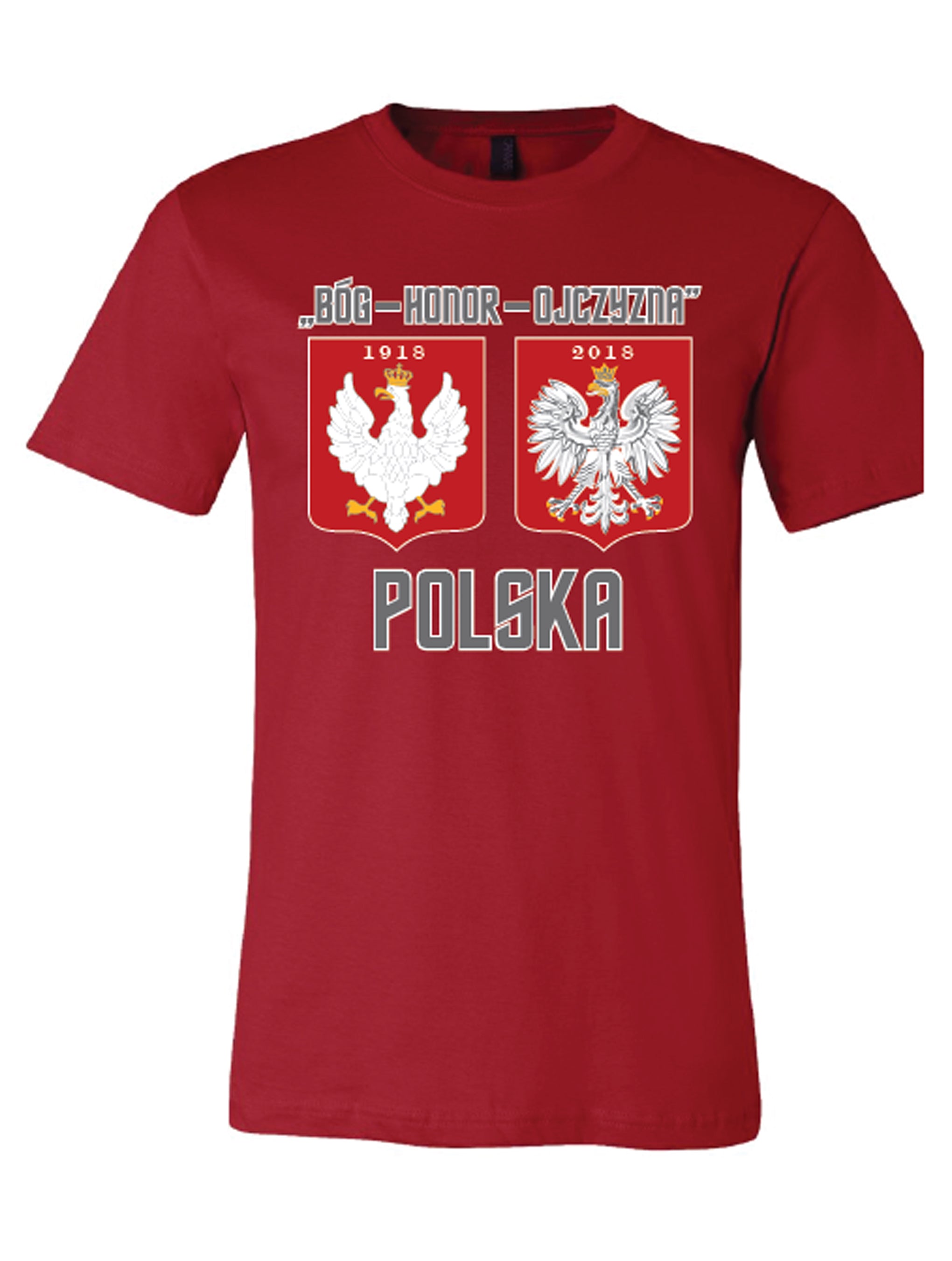 Polska Polish Crest Eagle T-shirt Bog Honor Ojczyzna 1918-2018 Short Sleeve Tee