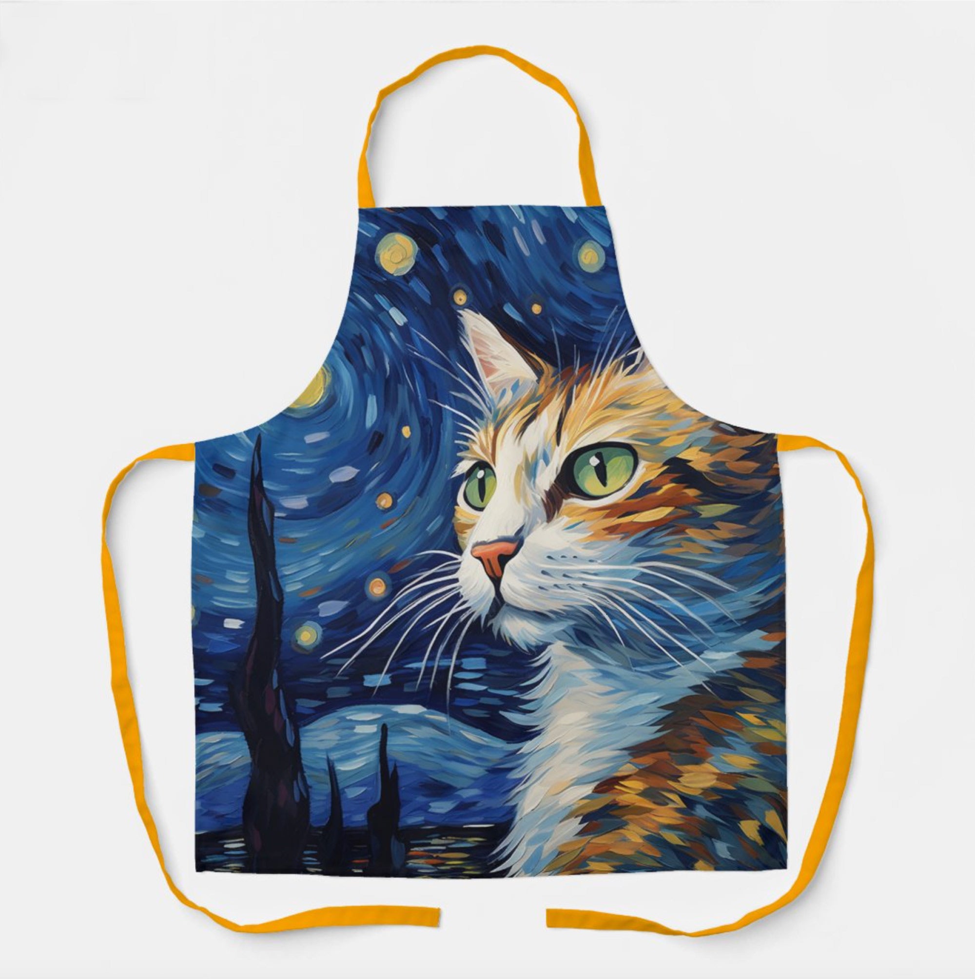 Starry Night Cat Apron