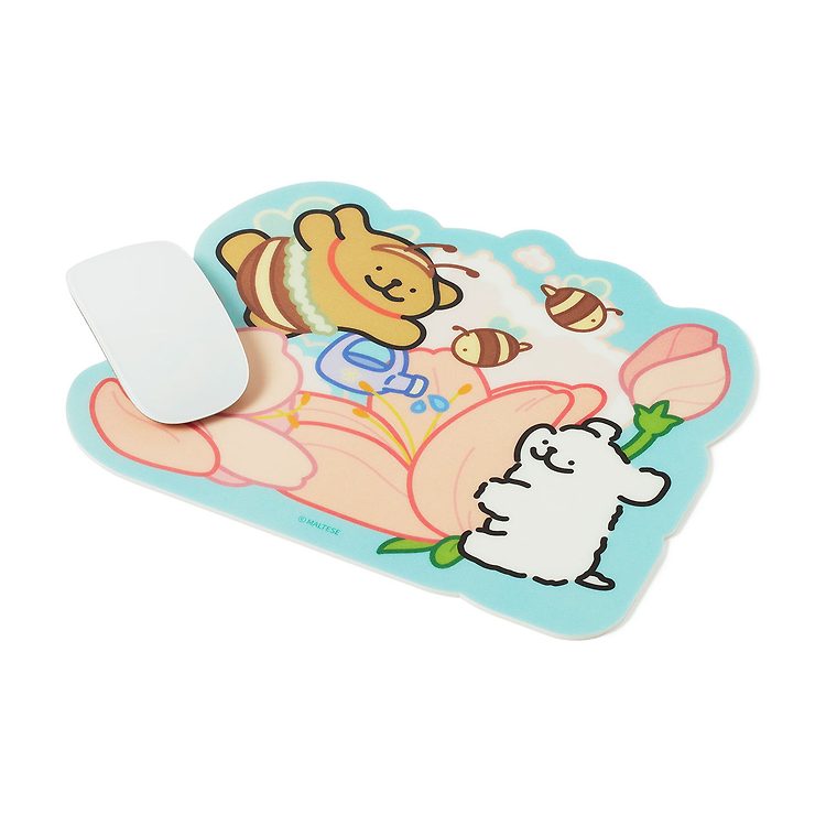 Kakao Friends - Cherry Blossom Maltese Mousepad