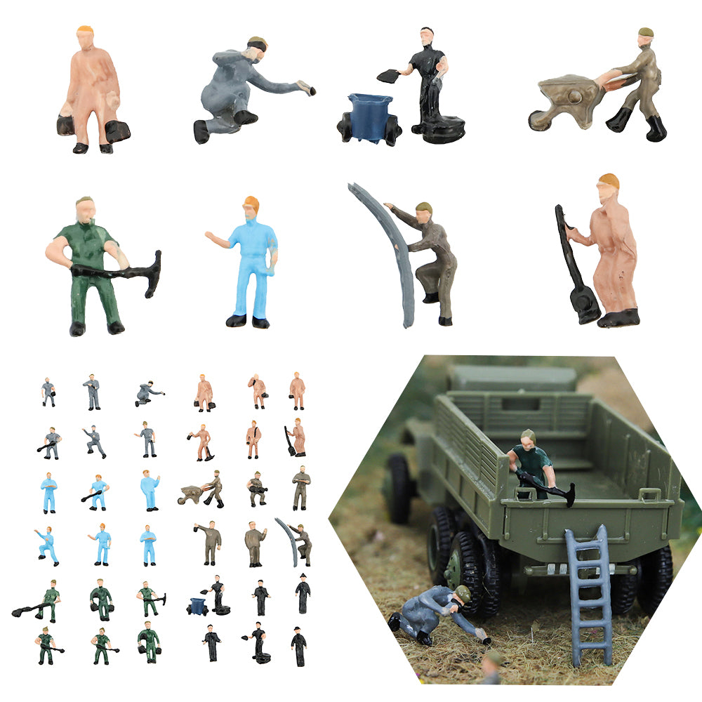 25pcs Ho Scale 1:87 Model Railway Workers