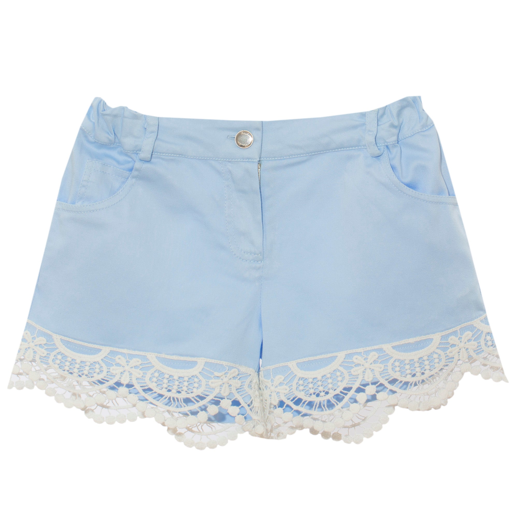 Blue Short with Lace Detail