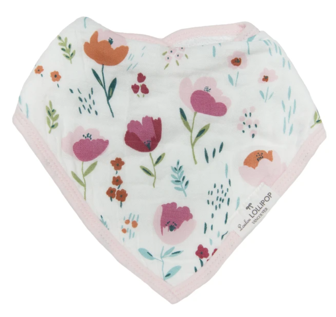 Bandana Bib Set- Rosey Bloom