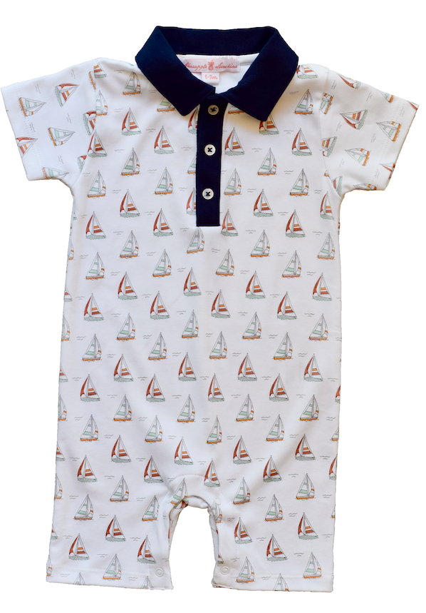 Sailboat Romper with Collar