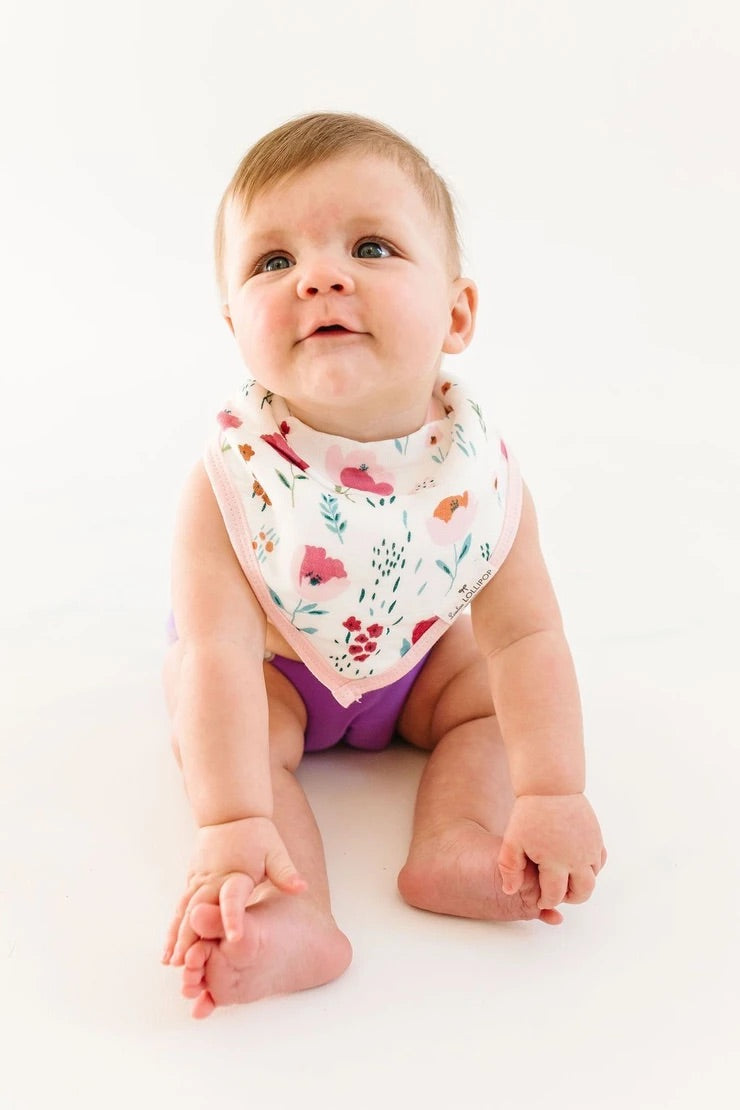 Bandana Bib Set- Rosey Bloom