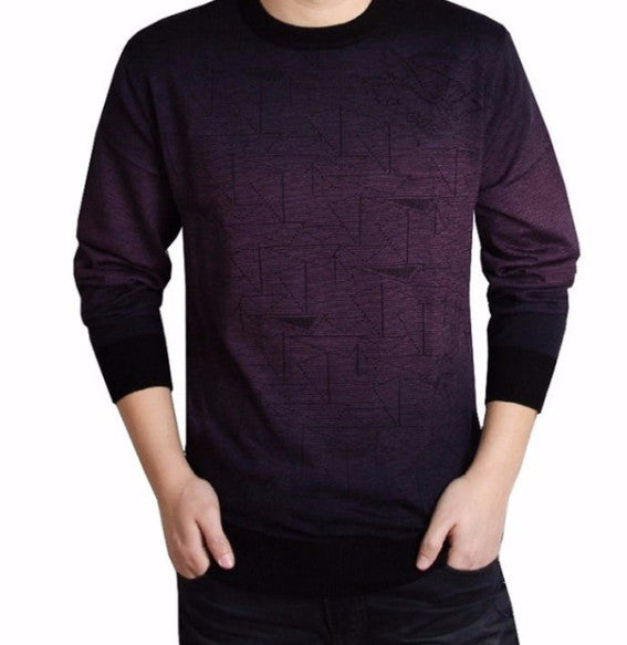 Mens Casual O-Neck Long Sleeve Sweater