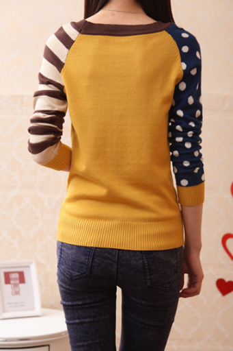 Female Knitted Casual O-Neck  Pullover