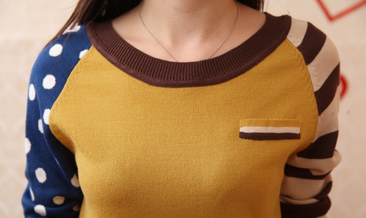 Female Knitted Casual O-Neck  Pullover