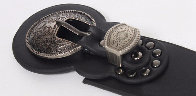 Fashion Vintage Double Metal Buckle Female Belt