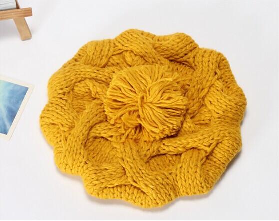 Hand-Knitted Wool Pumpkin Hat