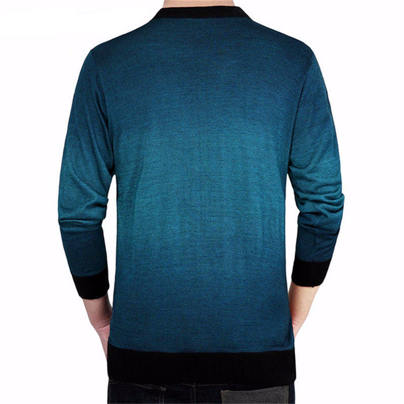 Mens Casual O-Neck Long Sleeve Sweater