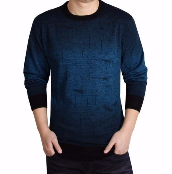 Mens Casual O-Neck Long Sleeve Sweater