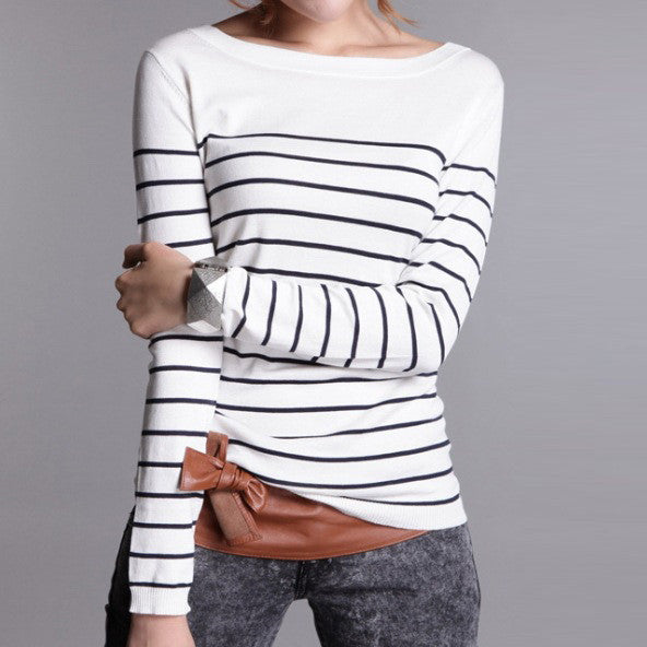 Female Striped Pullover Of Cashmere