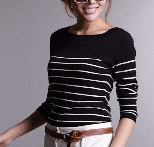 Female Striped Pullover Of Cashmere