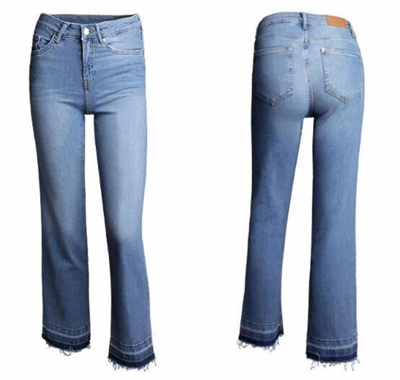 Ladies Cotton Stretch Ankle-Length Denim Pants