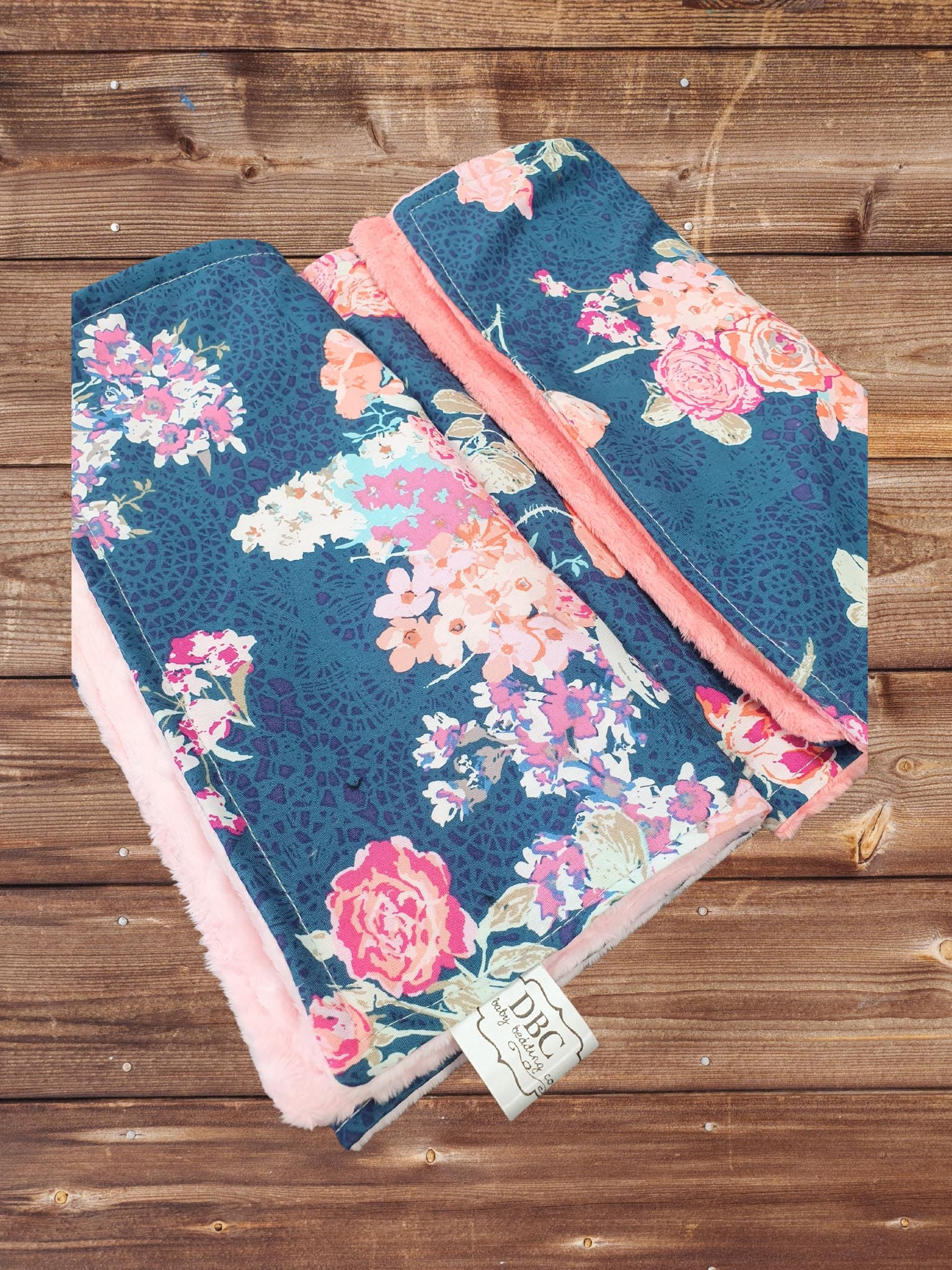 Burp Cloth Set - Navy Floral Burp Cloths