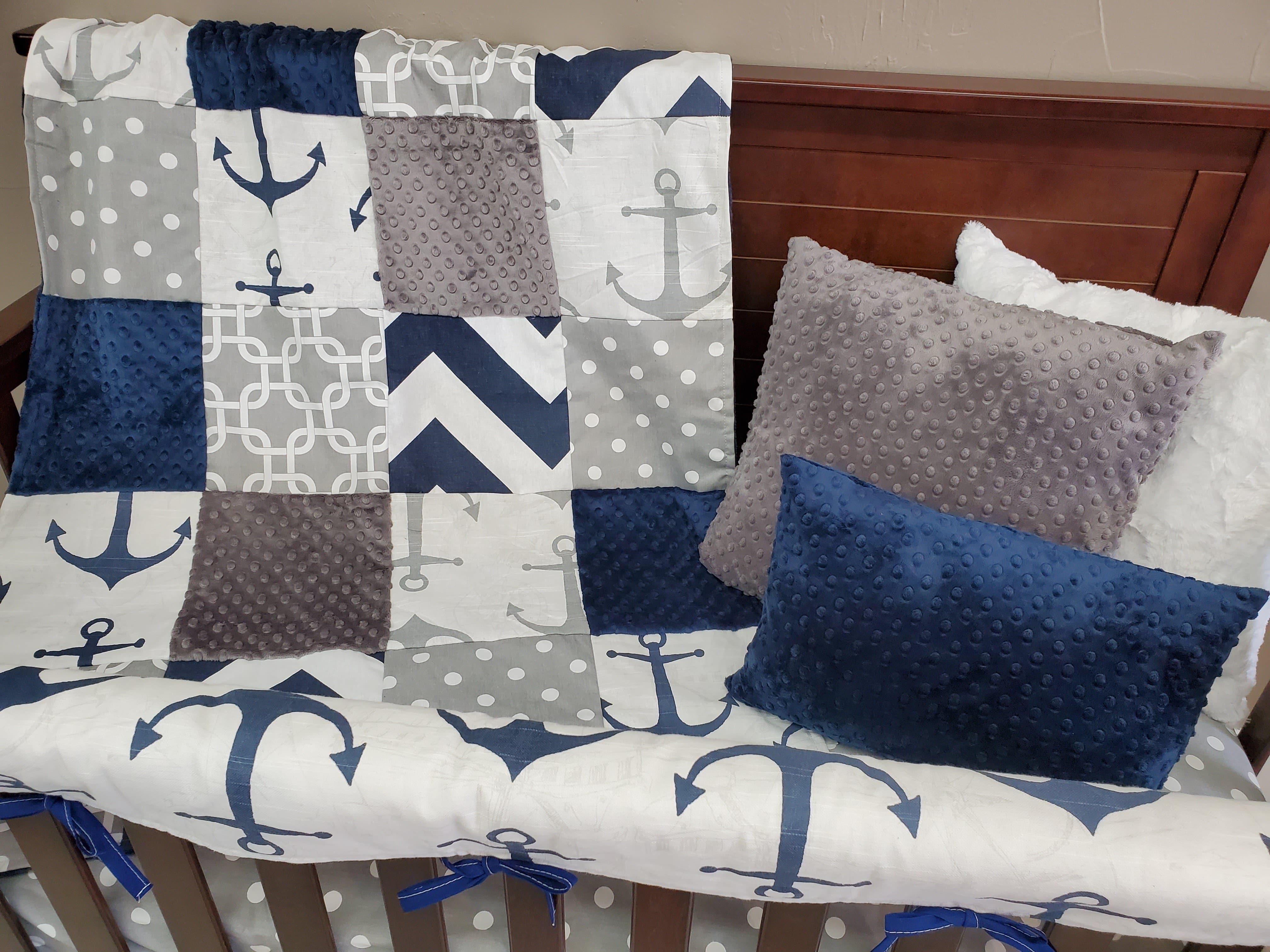 Boy Crib Bedding - Nautical Anchor Baby Bedding & Nursery Collection