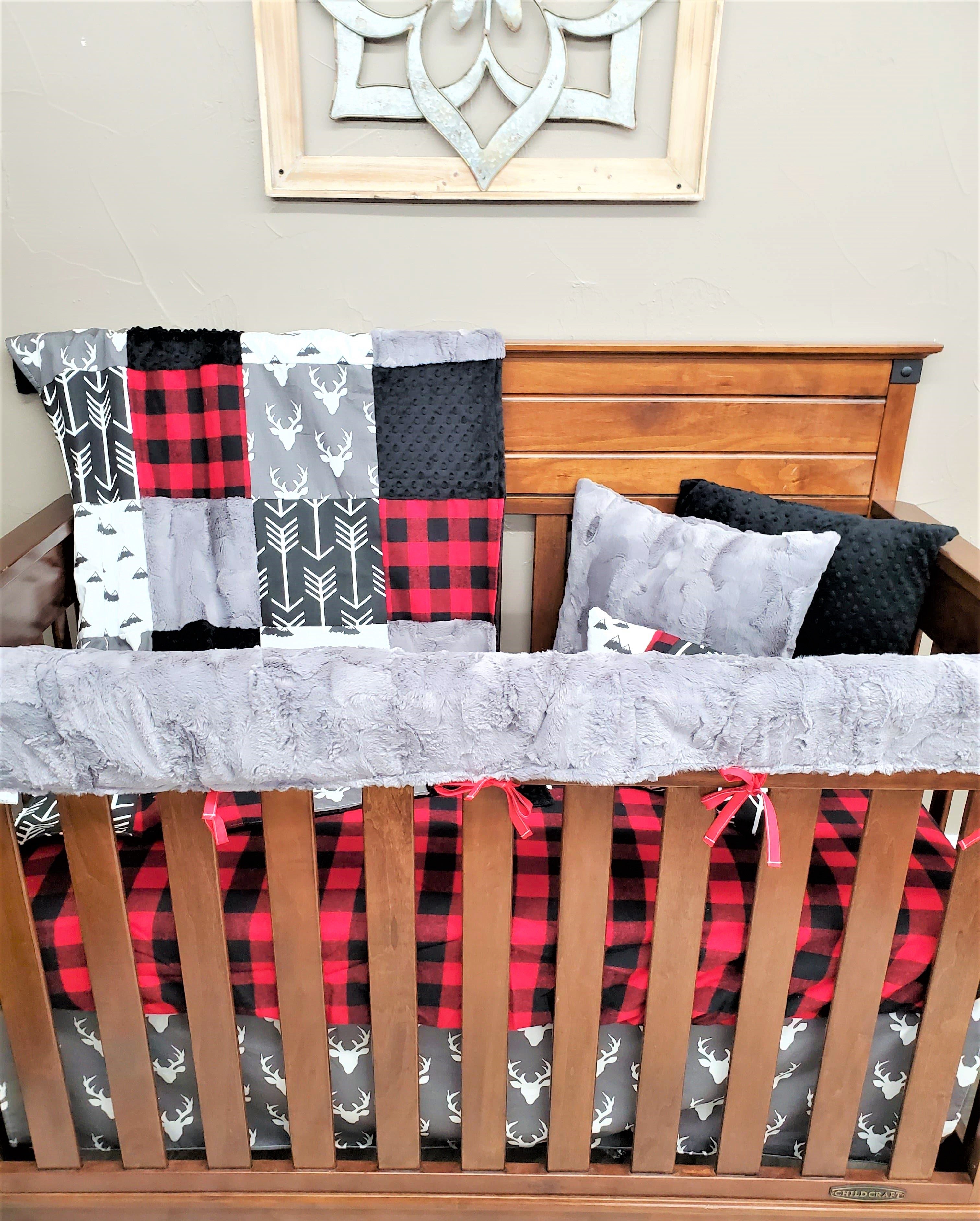 Boy Crib Bedding - Buck and Mountain Woodland Baby Bedding Collection