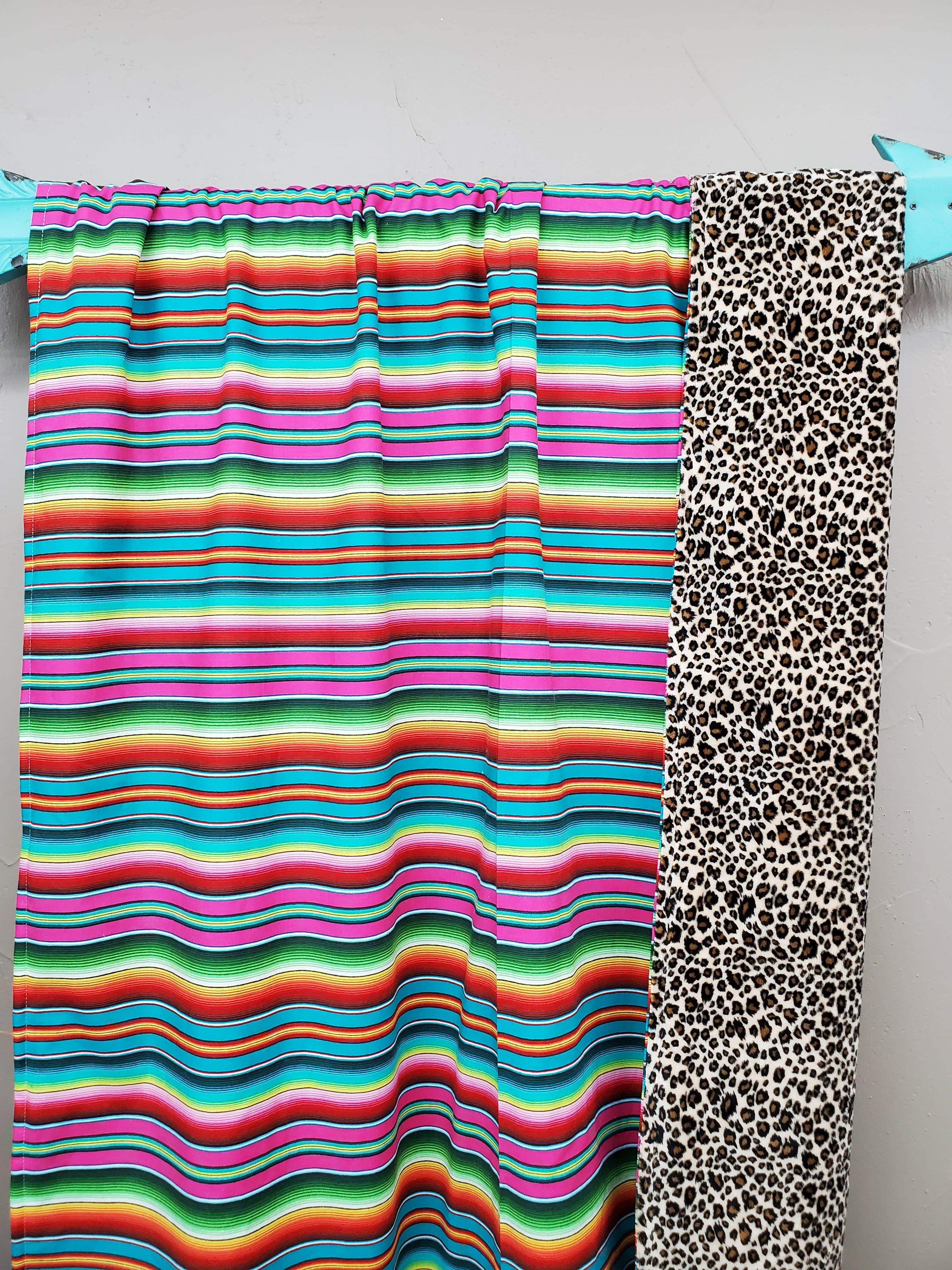 Toddler, Twin, Full, Queen, or King Comforter - Cheetah Minky and Serape