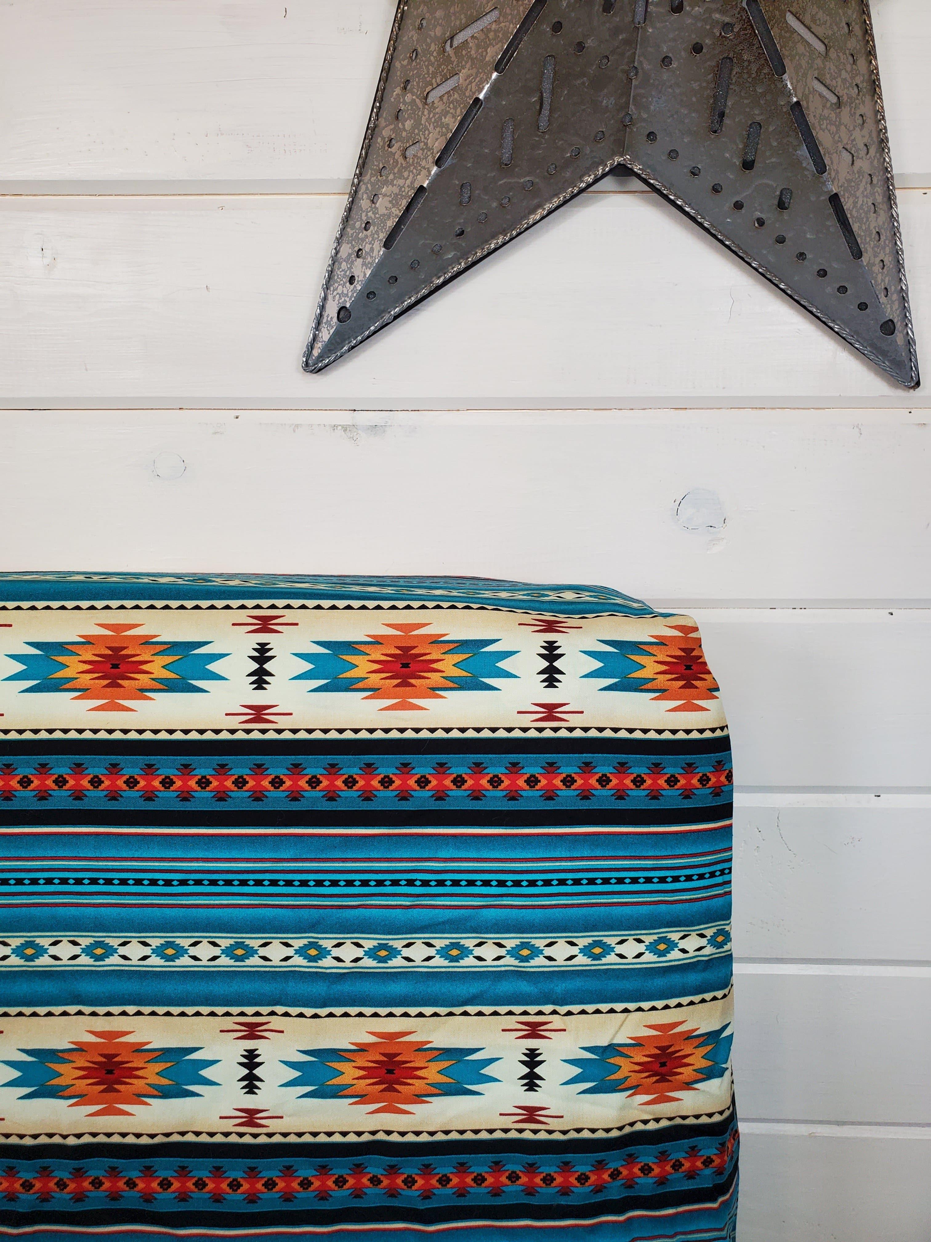 Fitted Sheet - Aztec in Teal : All Bed Sizes