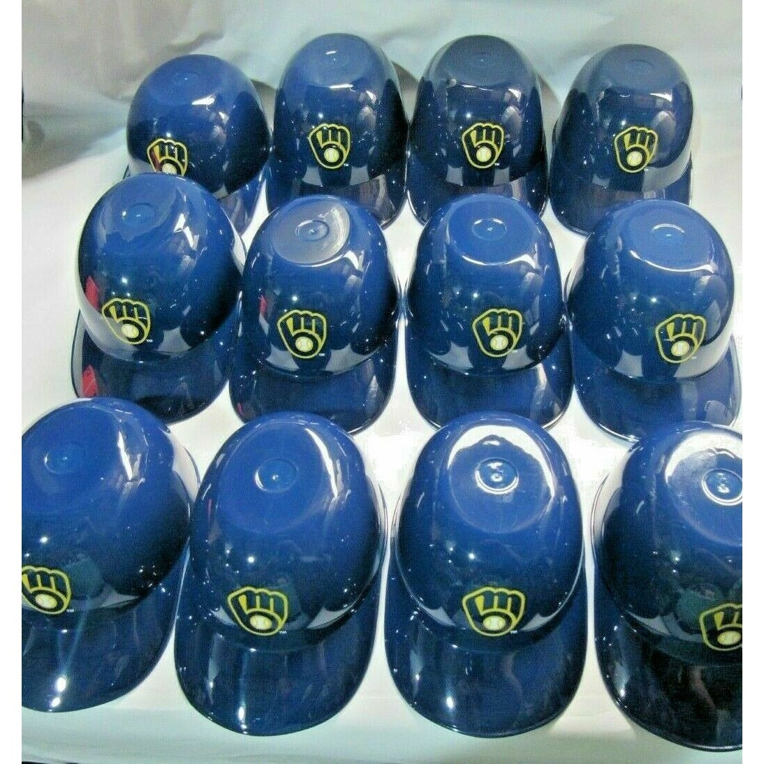 MLB Milwaukee Brewers Glove Logo Mini Batting Helmet Ice Cream Bowls Lot of 24