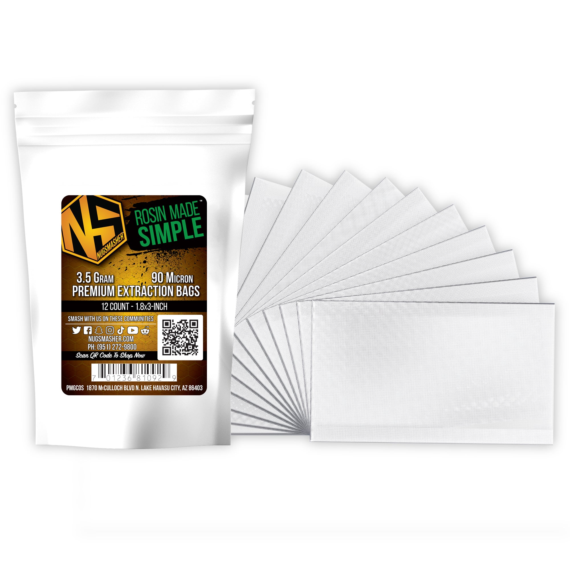 Nugsmasher 3.5 Gram Rosin Press Extraction Bag Kit