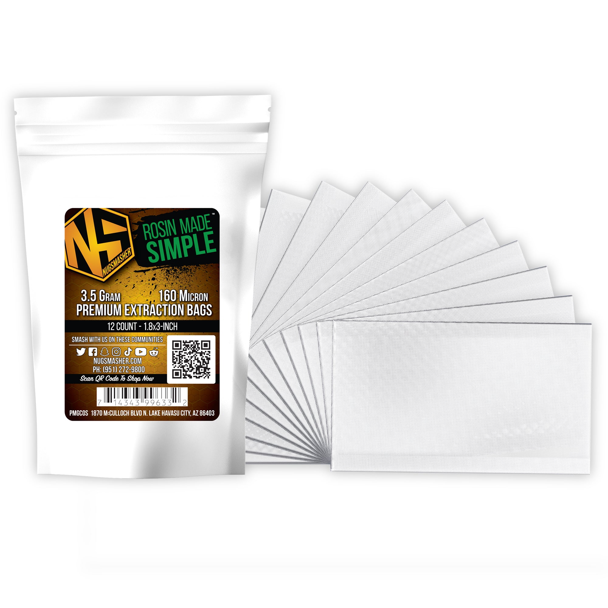 Nugsmasher 3.5 Gram Rosin Press Extraction Bag Kit