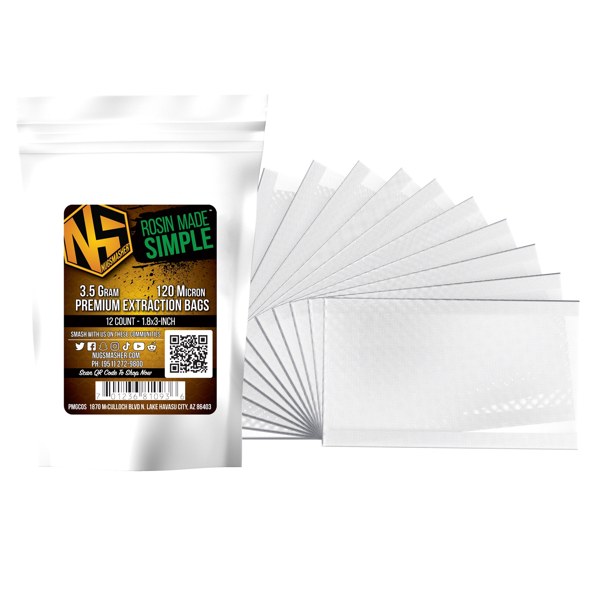 Nugsmasher 3.5 Gram Rosin Press Extraction Bag Kit