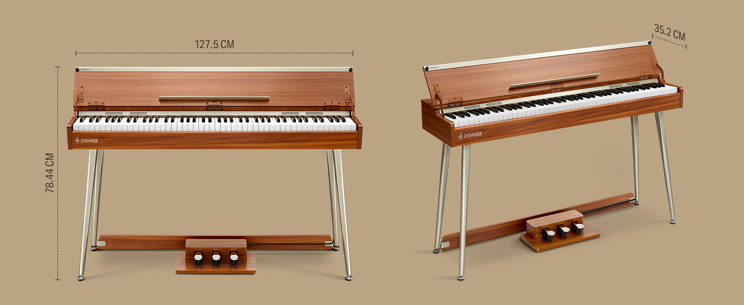 Certified Refurbished Donner DDP-80 88-Key Weighted Digital Home Piano With Stand, 3 Pedals & Music Desk