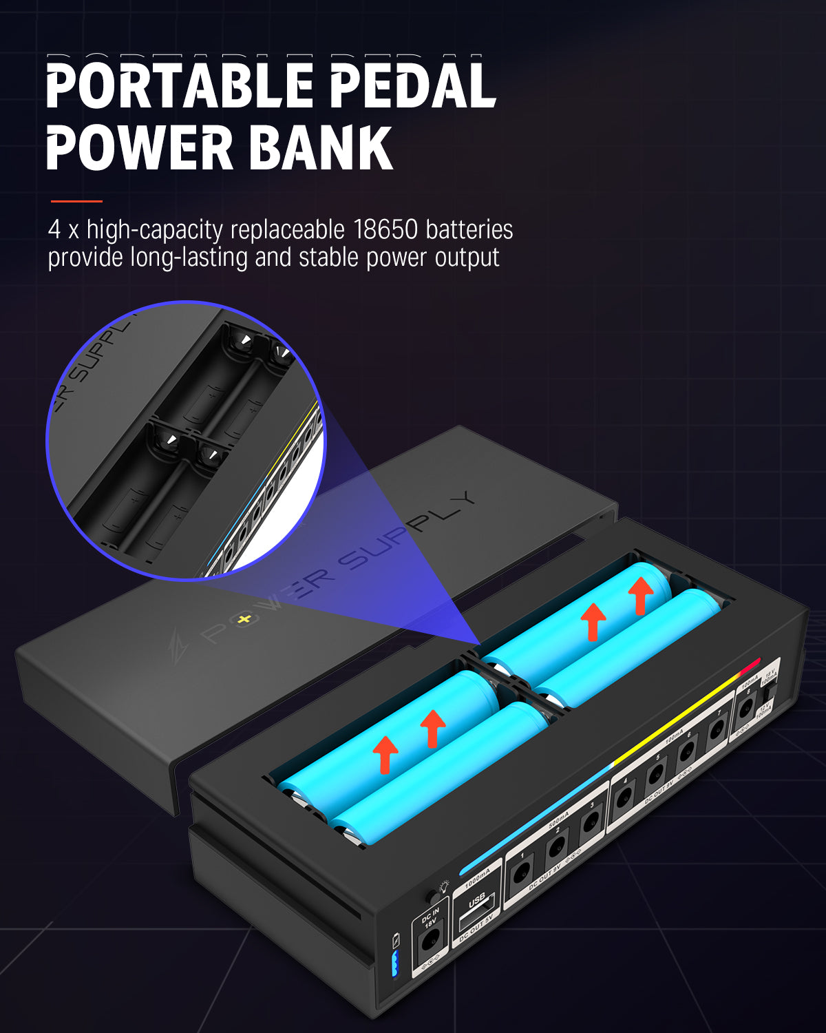 Donner DP-X Portable Pedal Power Supply 9-Output