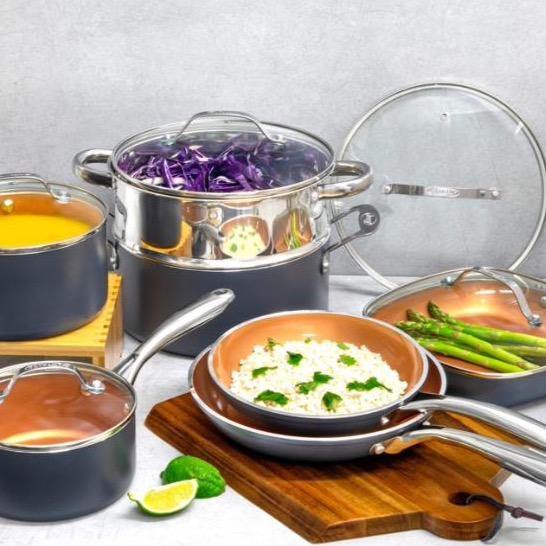 Photo 1 of Gotham Steel Diamond 12 Piece Non-Stick Copper Cookware Set