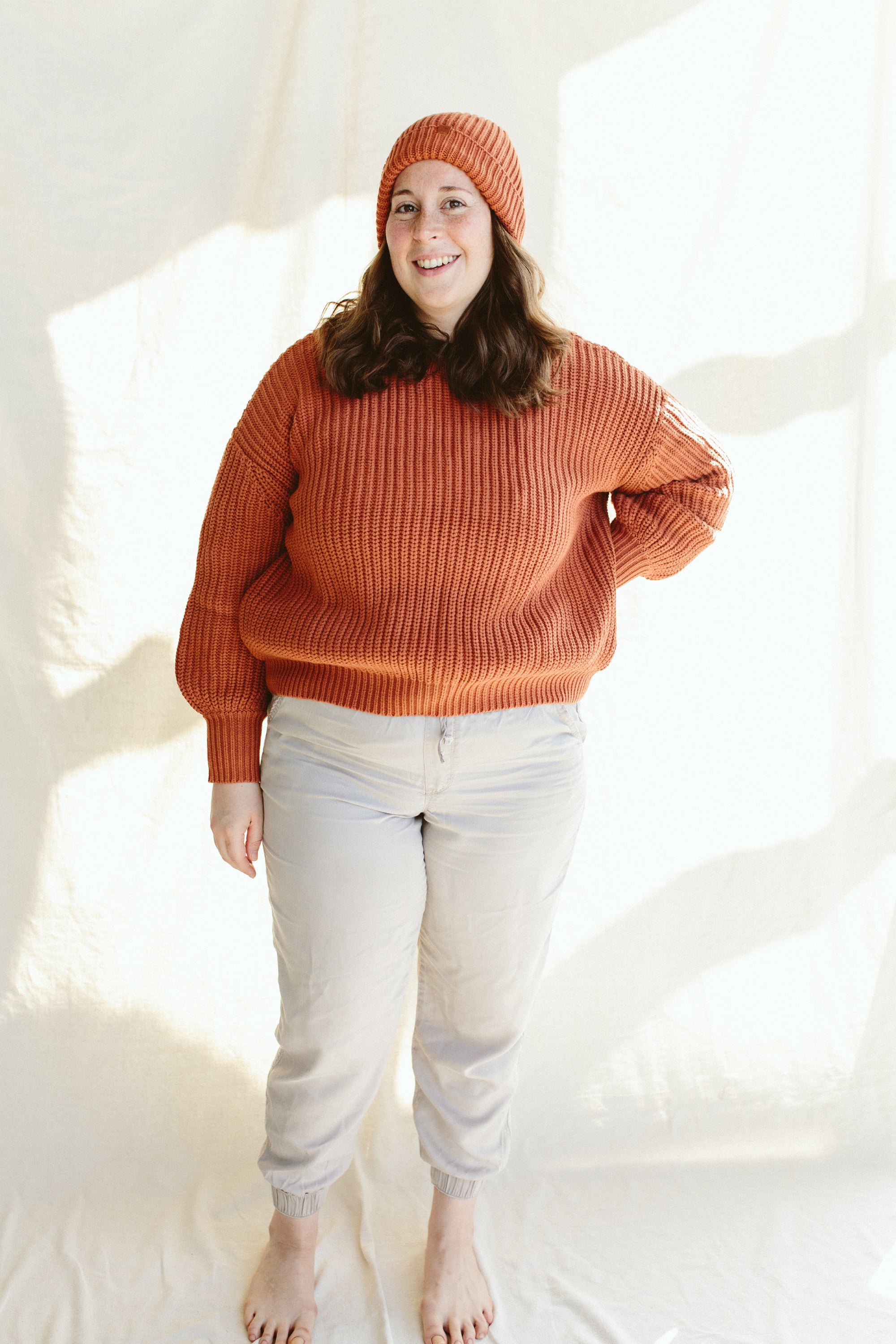 WOMENS CHUNKY KNIT SWEATER | CLAY