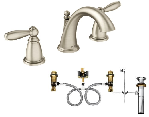 Moen T6620-9000 Brantford Widespread Bathroom Faucet with Valve