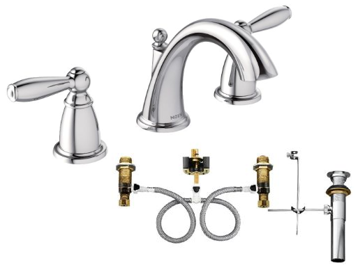 Moen T6620-9000 Brantford Widespread Bathroom Faucet with Valve