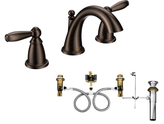 Moen T6620-9000 Brantford Widespread Bathroom Faucet with Valve