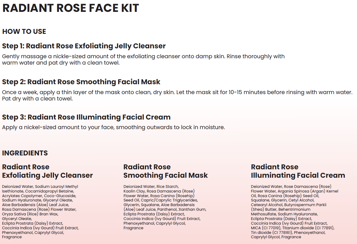 Smoothing Facial Mask - Radiant Rose