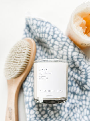 Feather + Finn 12oz Linen Tumbler Candle