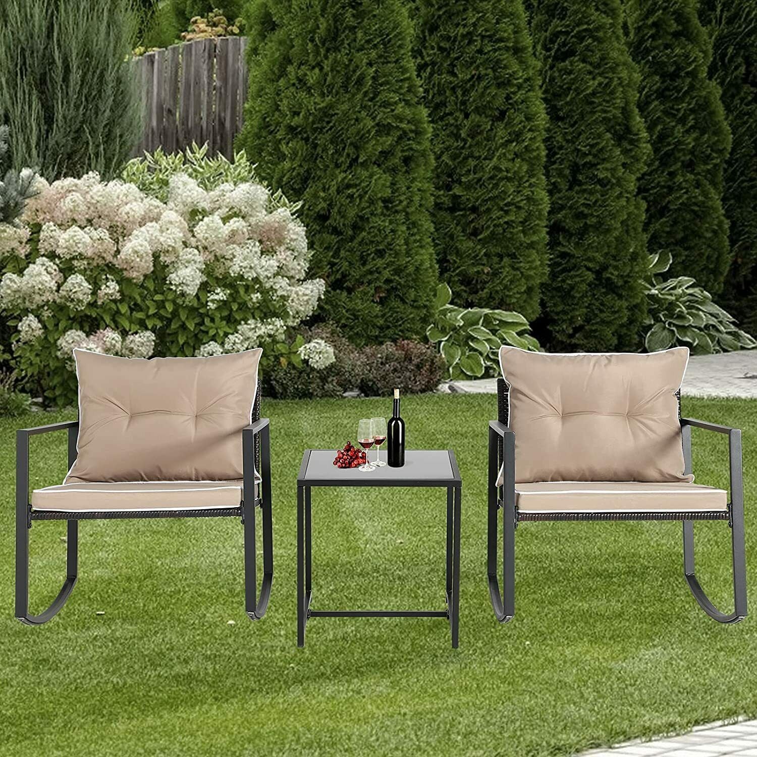 Outdoor Patio Rocking Chair Set